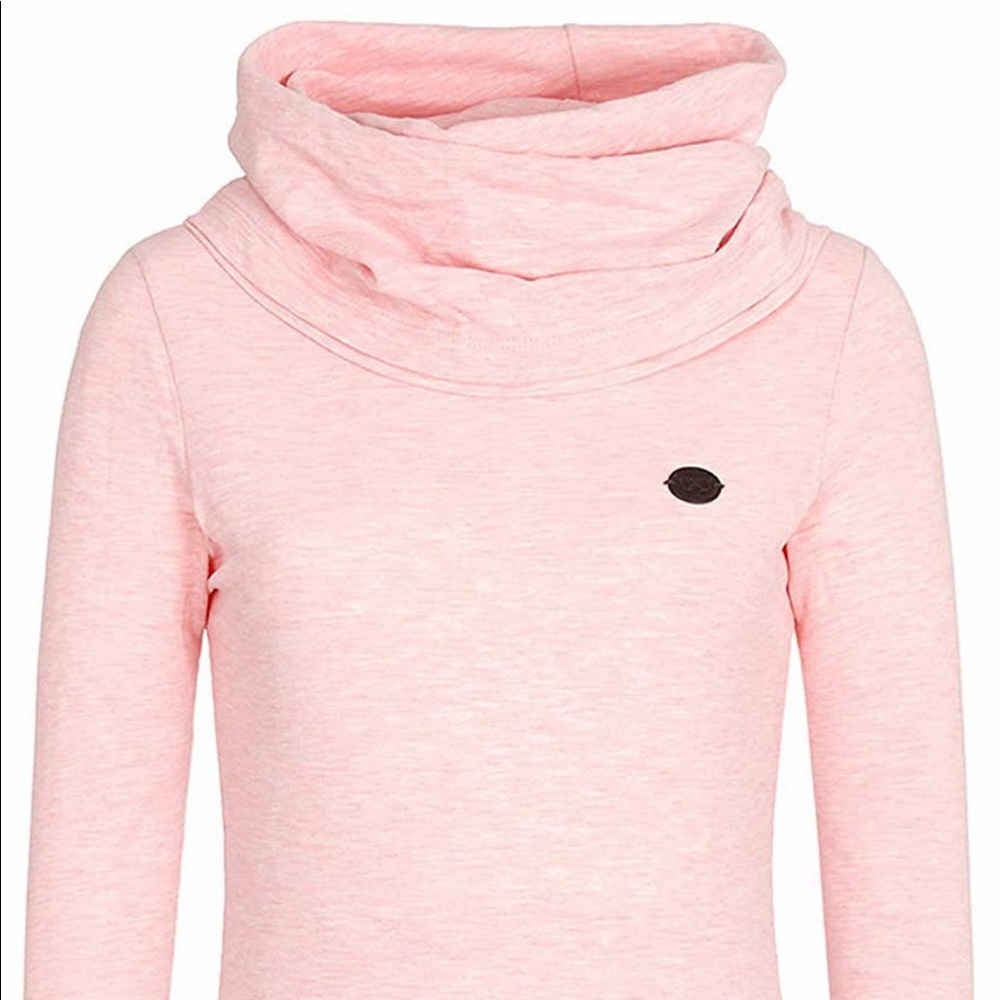 Women’s candy pink cowl neck sweatshirt